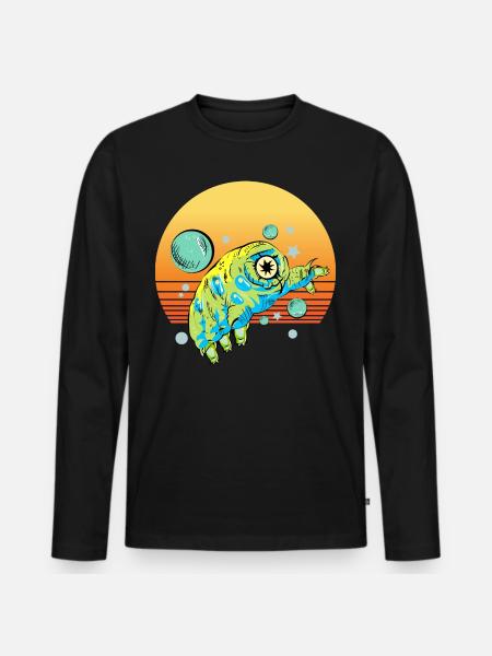 Tardigrade Retro - Men's Premium Organic Long Sleeve Shirt - black