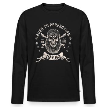 1992 Birthday Aged to perfection Rock Hard - Men's Premium Organic Long Sleeve Shirt - black - Front - Nico (187cm)