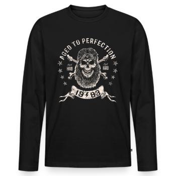 1983 Birthday Aged to perfection Rock Hard - Men's Premium Organic Long Sleeve Shirt - black - Front - Nico (187cm)