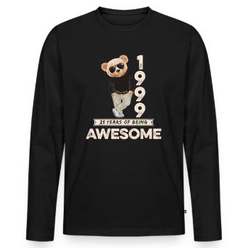 1999 Geburtstag Teddy Bär Being Awesome Orignal - Männer Premium Bio Langarmshirt - Schwarz - Vorne - Nico (187cm)