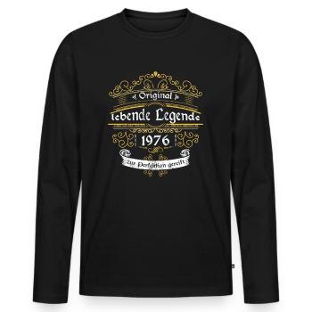1976 Geburtstag lebende Legende zur perfektion - Männer Premium Bio Langarmshirt - Schwarz - Vorne - Nico (187cm)