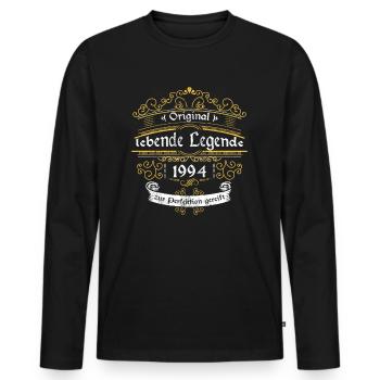 1994 Geburtstag lebende Legende zur perfektion - Männer Premium Bio Langarmshirt - Schwarz - Vorne - Nico (187cm)