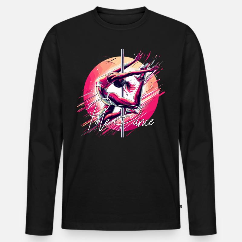 Pole Dance Dynamik pink Geschenk - Männer Premium Bio Langarmshirt - Schwarz
