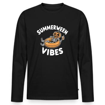 Summerween Vibes Skelett - Männer Premium Bio Langarmshirt - Schwarz - Vorne - Nico (187cm)