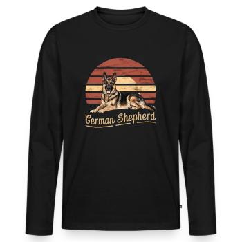 German Shepherd - Men's Premium Organic Long Sleeve Shirt - black - Front - Nico (187cm)