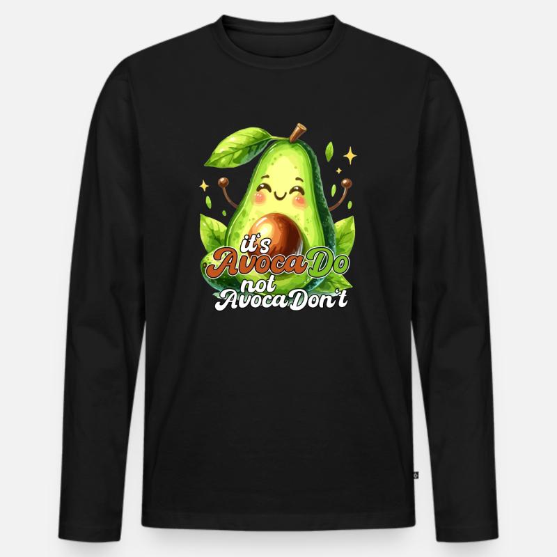 Happy Avocado its AvocaDo Design - Männer Premium Bio Langarmshirt - Schwarz