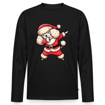 Weihnachten Pudel Elf Lustig Pudel Liebhaber - Männer Premium Bio Langarmshirt - Schwarz - Vorne - Nico (187cm)