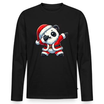 Weihnachten Panda Santa Lustig Panda Liebhaber - Männer Premium Bio Langarmshirt - Schwarz - Vorne - Nico (187cm)