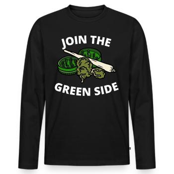 Rejoignez le côté vert Stoner Shirt - T-shirt manches longues Premium bio Homme - noir - Devant - Nico (187cm)