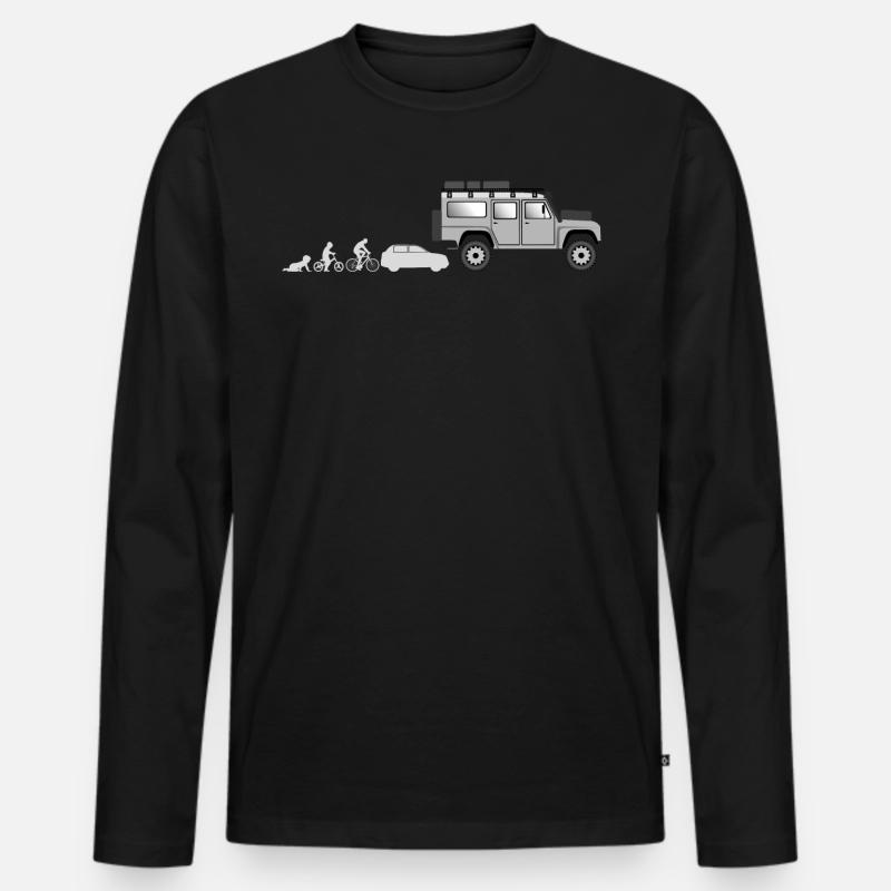 Evolution Landi 2 - Männer Premium Bio Langarmshirt - Schwarz
