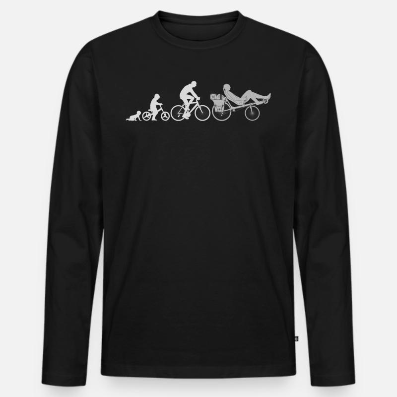 Evolution Liegerad - Männer Premium Bio Langarmshirt - Schwarz