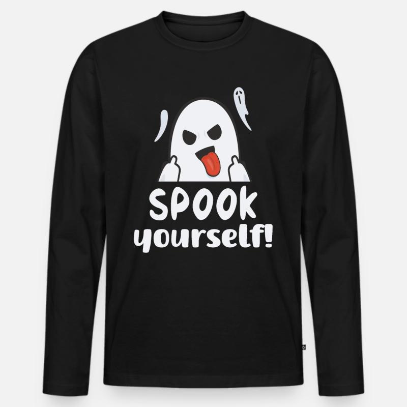 Spook yourself - Männer Premium Bio Langarmshirt - Schwarz