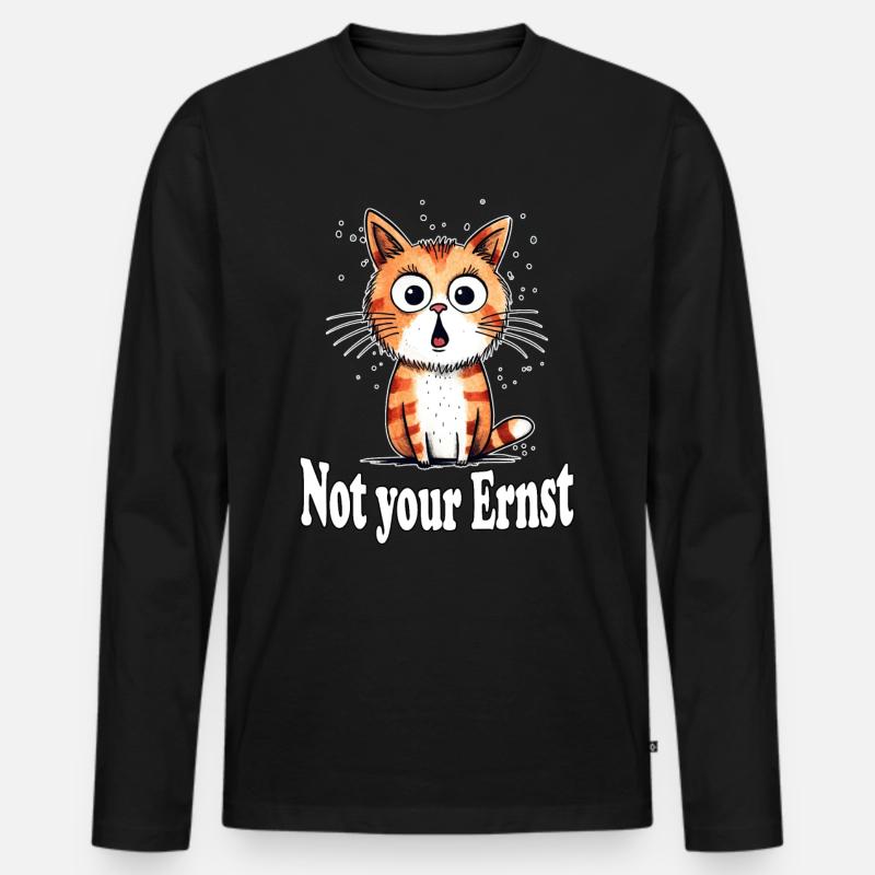 Not your Ernst - Männer Premium Bio Langarmshirt - Schwarz