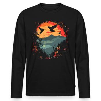 colibri, oiseau, la nature, animaux, nature sauvage, nectar - T-shirt manches longues Premium bio Homme - noir - Devant - Nico (187cm)
