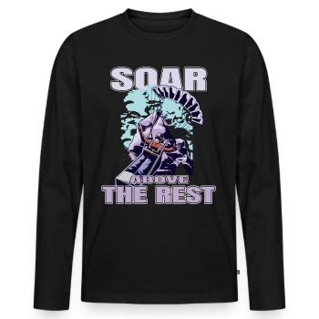 Soar Above the Rest – Paragliding Design - Men's Premium Organic Long Sleeve Shirt - black - Front - Nico (187cm)