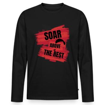 Soar Above the Rest – Paragliding Design - Men's Premium Organic Long Sleeve Shirt - black - Front - Nico (187cm)