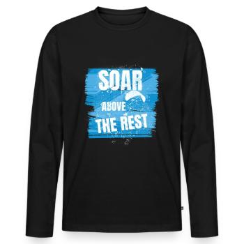 Soar Above the Rest – Paragliding Design - Men's Premium Organic Long Sleeve Shirt - black - Front - Nico (187cm)