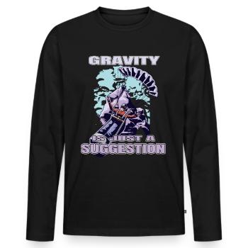 La gravité n’est qu’une suggestion – Parapente - T-shirt manches longues Premium bio Homme - noir - Devant - Nico (187cm)