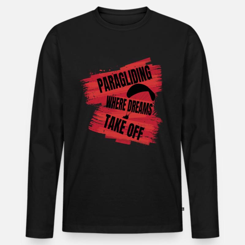 Paragliding – Where Dreams Take Off - Männer Premium Bio Langarmshirt - Schwarz
