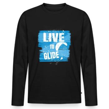 Live to Glide – Paragliding Passion - Männer Premium Bio Langarmshirt - Schwarz - Vorne - Nico (187cm)