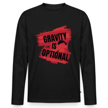 Gravity Is Optional – Paragliding Design - Men's Premium Organic Long Sleeve Shirt - black - Front - Nico (187cm)