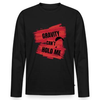 Parapente, La gravité ne me retient pas - Parapente S - T-shirt manches longues Premium bio Homme - noir - Devant - Nico (187cm)