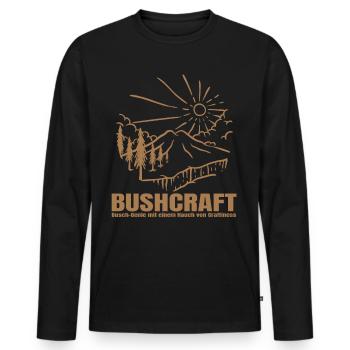 Bushcraft - Busch Genie mit Craftiness - Männer Premium Bio Langarmshirt - Schwarz - Vorne - Nico (187cm)