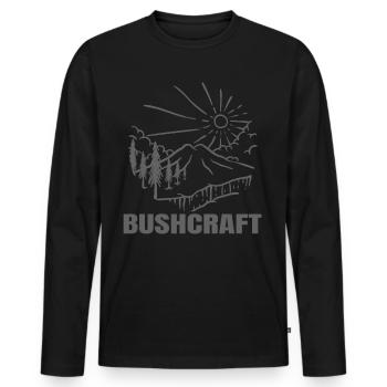 Bushcraft - Busch Genie mit Craftiness - Männer Premium Bio Langarmshirt - Schwarz - Vorne - Nico (187cm)