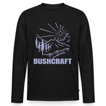 Bushcraft - Busch Genie mit Craftiness - Männer Premium Bio Langarmshirt - Schwarz - Vorne - Nico (187cm)