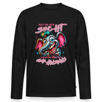 Wenn ihr mich sucht ich bin am Rande des Wahnsinns - Männer Premium Bio Langarmshirt - Schwarz - Vorne - Nico (187cm)