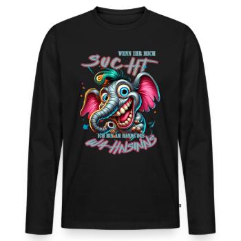 Wenn ihr mich sucht ich bin am Rande des Wahnsinns - Männer Premium Bio Langarmshirt - Schwarz - Vorne - Nico (187cm)