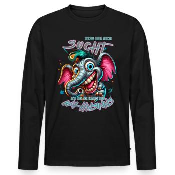 Wenn ihr mich sucht ich bin am Rande des Wahnsinns - Männer Premium Bio Langarmshirt - Schwarz - Vorne - Nico (187cm)