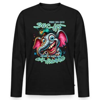 Wenn ihr mich sucht ich bin am Rande des Wahnsinns - Männer Premium Bio Langarmshirt - Schwarz - Vorne - Nico (187cm)