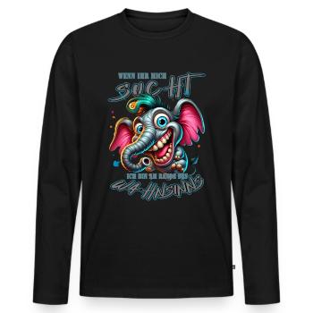 Wenn ihr mich sucht, ich bin am Rande des Wahnsinn - Männer Premium Bio Langarmshirt - Schwarz - Vorne - Nico (187cm)