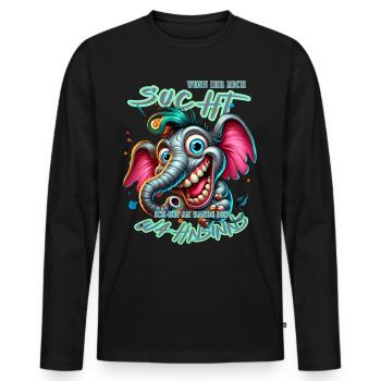 Wenn ihr mich sucht, ich bin am Rande des Wahnsinn - Männer Premium Bio Langarmshirt - Schwarz - Vorne - Nico (187cm)