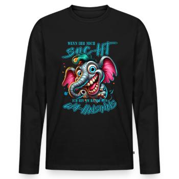 Wenn ihr mich sucht, ich bin am Rande des Wahnsinn - Männer Premium Bio Langarmshirt - Schwarz - Vorne - Nico (187cm)