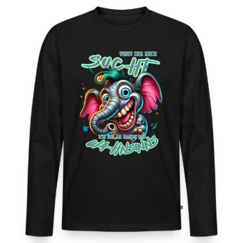 Wenn ihr mich sucht, ich bin am Rande des Wahnsinn - Männer Premium Bio Langarmshirt - Schwarz - Vorne - Nico (187cm)