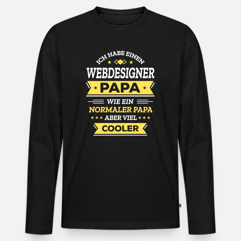 WEBDESIGNER PAPA: COOL, DIGITAL, INNOVATIV - Männer Premium Bio Langarmshirt - Schwarz