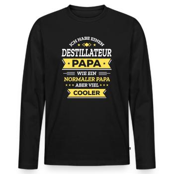 DESTILLATEUR PAPA GEBURTSTAG WEIHNACHTEN VATERTAG - Männer Premium Bio Langarmshirt - Schwarz - Vorne - Nico (187cm)