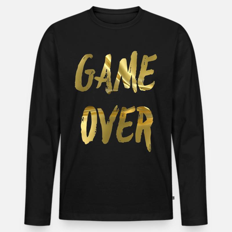 GAME OVER - Männer Premium Bio Langarmshirt - Schwarz