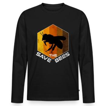 Save The Bees Save the Bees Bee T-Shirt - Men's Premium Organic Long Sleeve Shirt - black - Front - Nico (187cm)