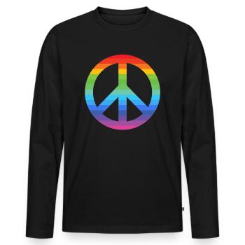 PEACE SIGN Costume hippie LGBT PRIDE - T-shirt manches longues Premium bio Homme - noir - Devant - Nico (187cm)