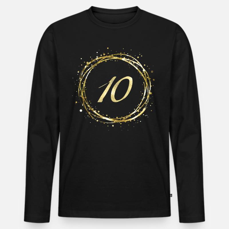 10 - Männer Premium Bio Langarmshirt - Schwarz