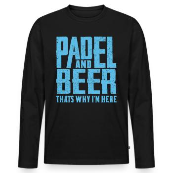 Funny Padel Saying Padel and Beer Padel Tennis - Men's Premium Organic Long Sleeve Shirt - black - Front - Nico (187cm)