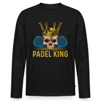 Padel King pour les joueurs de padel - T-shirt manches longues Premium bio Homme - noir - Devant - Nico (187cm)