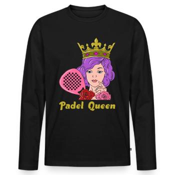 Padel Queen pour les joueurs de padel - T-shirt manches longues Premium bio Homme - noir - Devant - Nico (187cm)