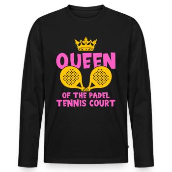 Padel Queen pour les joueurs de padel - T-shirt manches longues Premium bio Homme - noir - Devant - Nico (187cm)