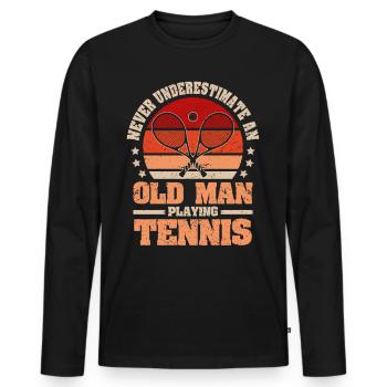 Cool Tennis Dad Tennis Player Father - Men's Premium Organic Long Sleeve Shirt - black - Front - Nico (187cm)