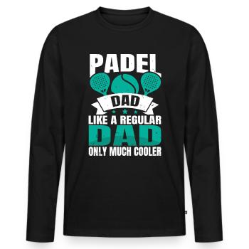 Cool Padel Papa Joueur de Padel Père - T-shirt manches longues Premium bio Homme - noir - Devant - Nico (187cm)