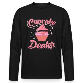 Cupcake Design für Konditor | Cupcake Dealer - Männer Premium Bio Langarmshirt - Schwarz - Vorne - Nico (187cm)